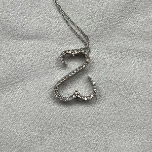 Open Hearts 20” 14k white gold & diamond necklace